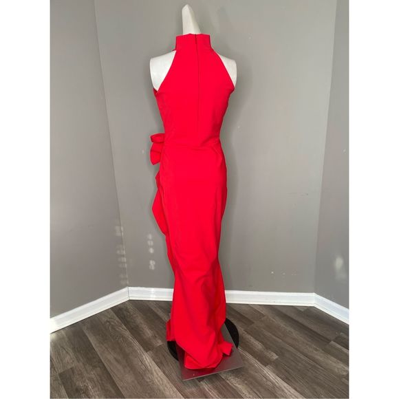 NWT Chiara Boni La Petite Robe Gudrum Halter Ruffle Gown Size 46 (US10) $995 - Picture 7 of 9